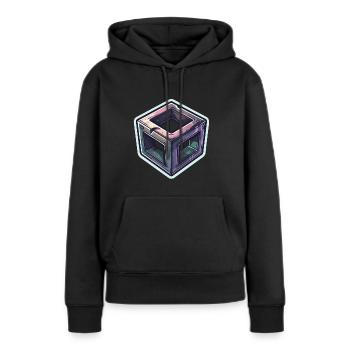 Mystic Cube - Frauen Premium Bio Hoodie - Schwarz - Vorne - Julia (174cm)