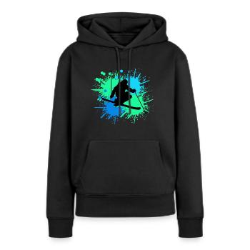 skifahren splash - Frauen Premium Bio Hoodie - Schwarz - Vorne - Julia (174cm)