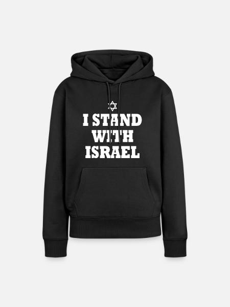 I stand with israel - Frauen Premium Bio Hoodie - Schwarz