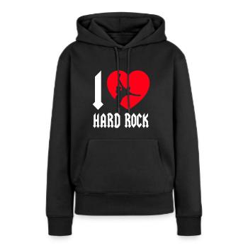 Hardrock - Frauen Premium Bio Hoodie - Schwarz - Vorne - Julia (174cm)