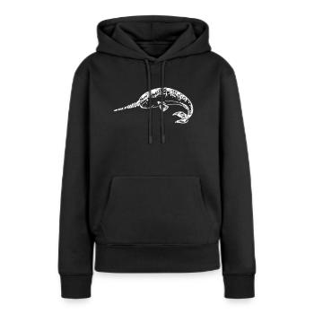 Narval - Sweat à capuche Premium bio Femme - noir - Devant - Julia (174cm)