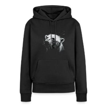Ours polaire Ours polaire - Sweat à capuche Premium bio Femme - noir - Devant - Julia (174cm)