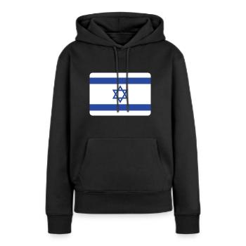ISRAEL - Sweat à capuche Premium bio Femme - noir - Devant - Julia (174cm)