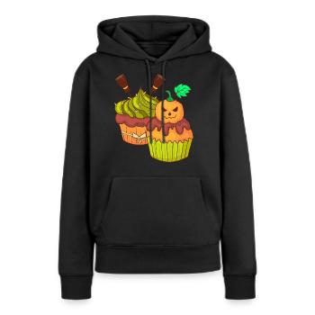 gâteau aux gâteaux halloween - Sweat à capuche Premium bio Femme - noir - Devant - Julia (174cm)