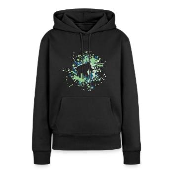 Éclaboussure de couleur Mamut - Sweat à capuche Premium bio Femme - noir - Devant - Julia (174cm)
