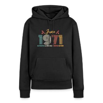 Juni 1971 Geburtstag Juni 1971 Juni - Frauen Premium Bio Hoodie - Schwarz - Vorne - Julia (174cm)