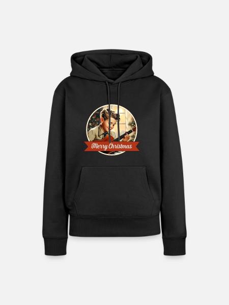 Junge spielt ein Weihnachtslied - Frauen Premium Bio Hoodie - Schwarz