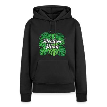 Monstera Mom - Frauen Premium Bio Hoodie - Schwarz - Vorne - Julia (174cm)