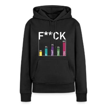 Fuck statistiques - Sweat à capuche Premium bio Femme - noir - Devant - Julia (174cm)