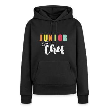 Junior Chef - Sweat à capuche Premium bio Femme - noir - Devant - Julia (174cm)