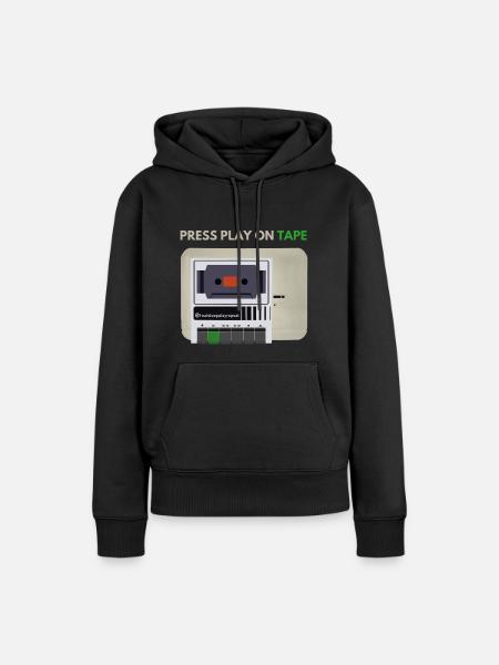 press play on tape - Frauen Premium Bio Hoodie - Schwarz