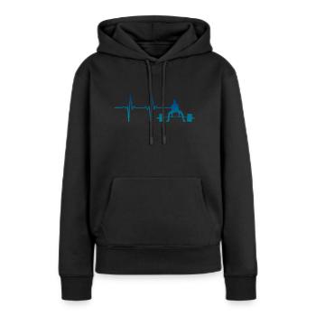 Heartbeat Deadlift Silhouette - Women’s Premium Organic Hoodie - black - Front - Julia (174cm)