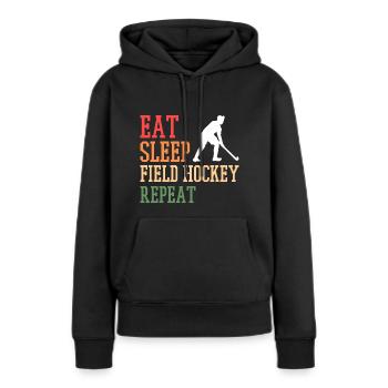 Hockey hockey de hockey coach - Sweat à capuche Premium bio Femme - noir - Devant - Julia (174cm)