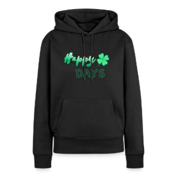 Happy Days - Sweat à capuche Premium bio Femme - noir - Devant - Julia (174cm)