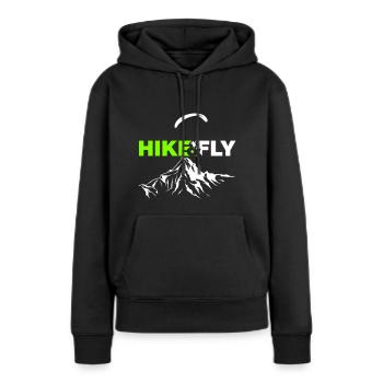 Hike Fly Vektor - Frauen Premium Bio Hoodie - Schwarz - Vorne - Julia (174cm)
