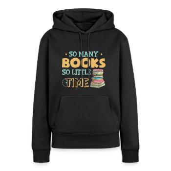 Conception de lecteurs pour un nerd de livre - Sweat à capuche Premium bio Femme - noir - Devant - Julia (174cm)