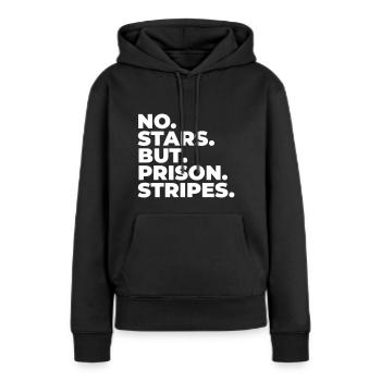 KEINE STERNE STRAFE STRÄFLING STREIFEN KNAST MOTIV - Frauen Premium Bio Hoodie - Schwarz - Vorne - Julia (174cm)