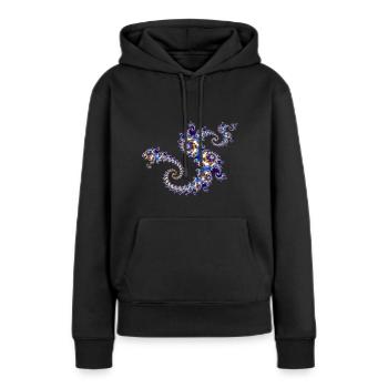 Julia Fraktal - Sweat à capuche Premium bio Femme - noir - Devant - Julia (174cm)