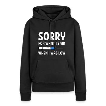 Diabetes Diabetiker Insulin - Frauen Premium Bio Hoodie - Schwarz - Vorne - Julia (174cm)