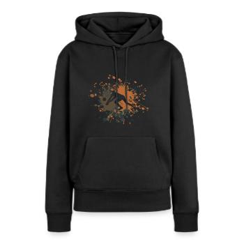 Volleyball Libero Color Splash - Sweat à capuche Premium bio Femme - noir - Devant - Julia (174cm)