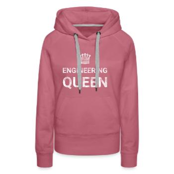 Ingenieur Königin - Frauen Premium Bio Hoodie - Malve - Vorne - Isabella (175cm)