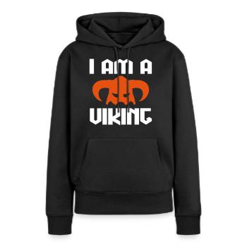 Je suis une citation cool de viking - Sweat à capuche Premium bio Femme - noir - Devant - Julia (174cm)