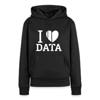 "Love Data" | Data Scientist - Frauen Premium Bio Hoodie - Schwarz - Vorne - Julia (174cm)