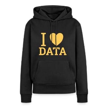 "Love Data" | Data Scientist - Frauen Premium Bio Hoodie - Schwarz - Vorne - Julia (174cm)