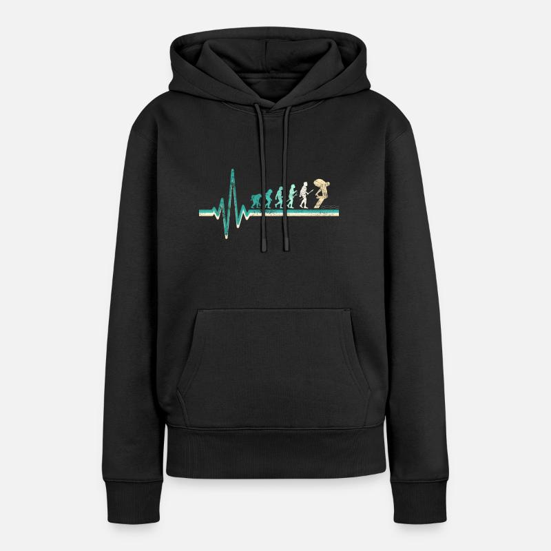 Schwimmlehrer Schwimmer Evolution - Frauen Premium Bio Hoodie - Schwarz