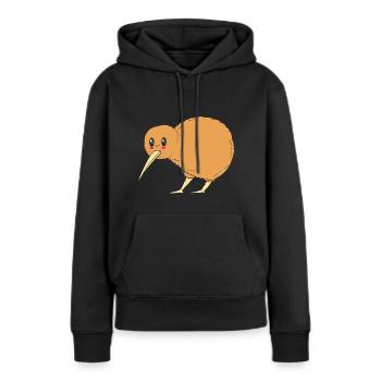 kiwi-oiseau kiwi - Sweat à capuche Premium bio Femme - noir - Devant - Julia (174cm)