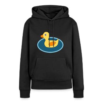 Kawaii Chibi Kawaii Duck Kawaii Caneton - Sweat à capuche Premium bio Femme - noir - Devant - Julia (174cm)