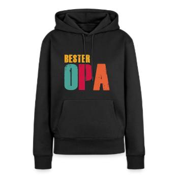 Großvater - Frauen Premium Bio Hoodie - Schwarz - Vorne - Julia (174cm)