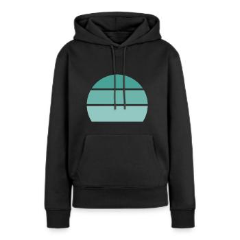 Blau - Sonnenuntergang - Frauen Premium Bio Hoodie - Schwarz - Vorne - Julia (174cm)