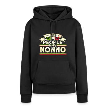 Opa Großvater Vintage Großvater - Frauen Premium Bio Hoodie - Schwarz - Vorne - Julia (174cm)