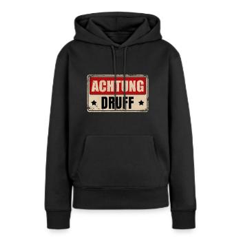 ACHTUNG DRUFF - Frauen Premium Bio Hoodie - Schwarz - Vorne - Julia (174cm)