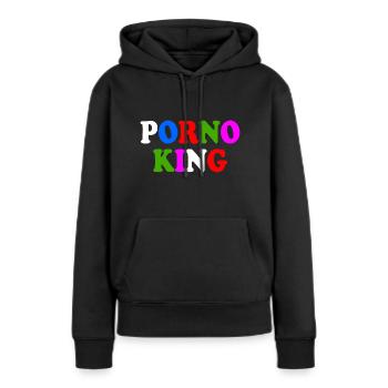 Porno king - Sweat à capuche Premium bio Femme - noir - Devant - Julia (174cm)