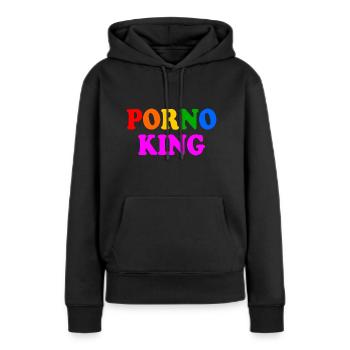 Porno king gay - Sweat à capuche Premium bio Femme - noir - Devant - Julia (174cm)