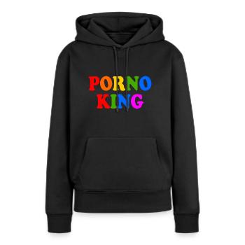 Porno king - Sweat à capuche Premium bio Femme - noir - Devant - Julia (174cm)