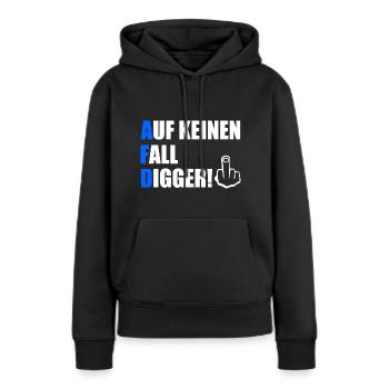 Certainement pas digga - Sweat à capuche Premium bio Femme - noir - Devant - Julia (174cm)