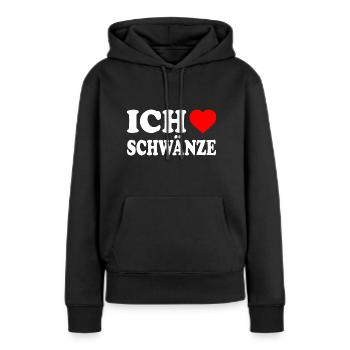 Ich liebe schwänze - Frauen Premium Bio Hoodie - Schwarz - Vorne - Julia (174cm)