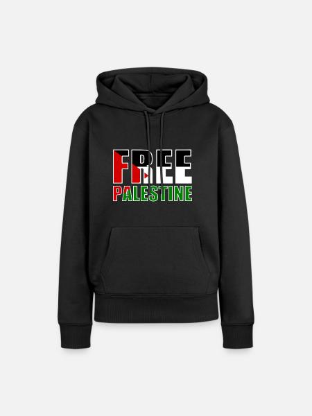 Free palestine - Frauen Premium Bio Hoodie - Schwarz