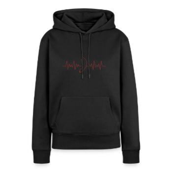 Jalapeno Herzschlag Chilischote Chili - Frauen Premium Bio Hoodie - Schwarz - Vorne - Julia (174cm)