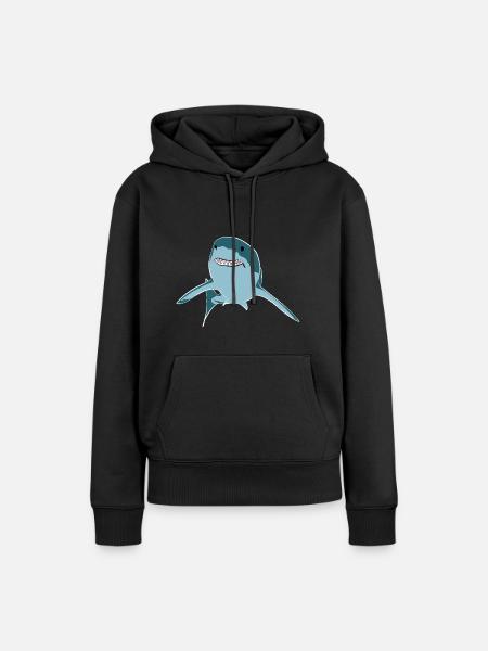Weißer Hai - Frauen Premium Bio Hoodie - Schwarz