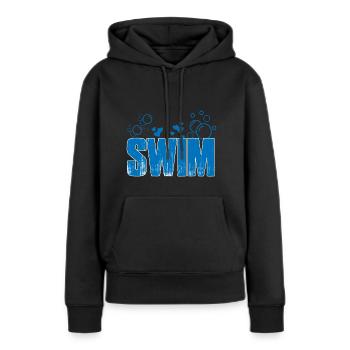 Nager - Sweat à capuche Premium bio Femme - noir - Devant - Julia (174cm)