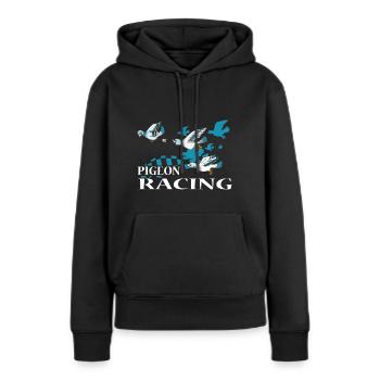 Pigeon pigeons pigeons élevage de pigeons - Sweat à capuche Premium bio Femme - noir - Devant - Julia (174cm)