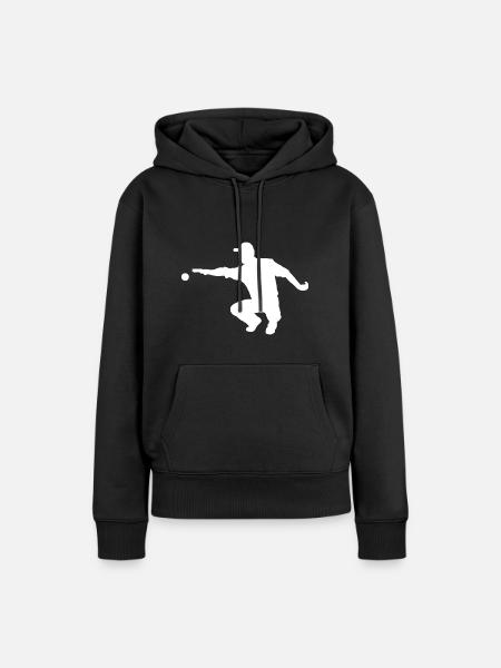Joueur de pétanque Boule Boccia Bocce Pétanque Sport - Sweat à capuche Premium bio Femme - noir