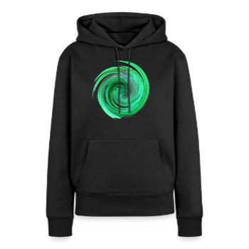 Depokit Universum Mühle - Frauen Premium Bio Hoodie - Schwarz - Vorne - Julia (174cm)