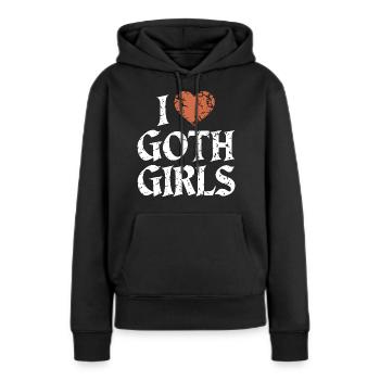 Love Goth Girls! Gothic Aesthetic Goth Mommy - Frauen Premium Bio Hoodie - Schwarz - Vorne - Julia (174cm)