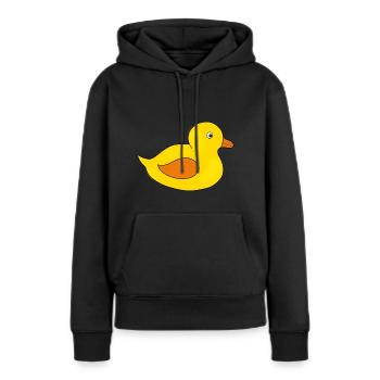 Kawaii Chibi Kawaii Duck Kawaii Caneton - Sweat à capuche Premium bio Femme - noir - Devant - Julia (174cm)