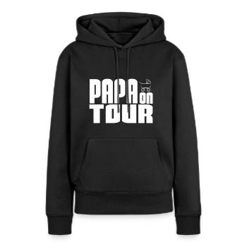 Papa en tournée - Sweat à capuche Premium bio Femme - noir - Devant - Julia (174cm)